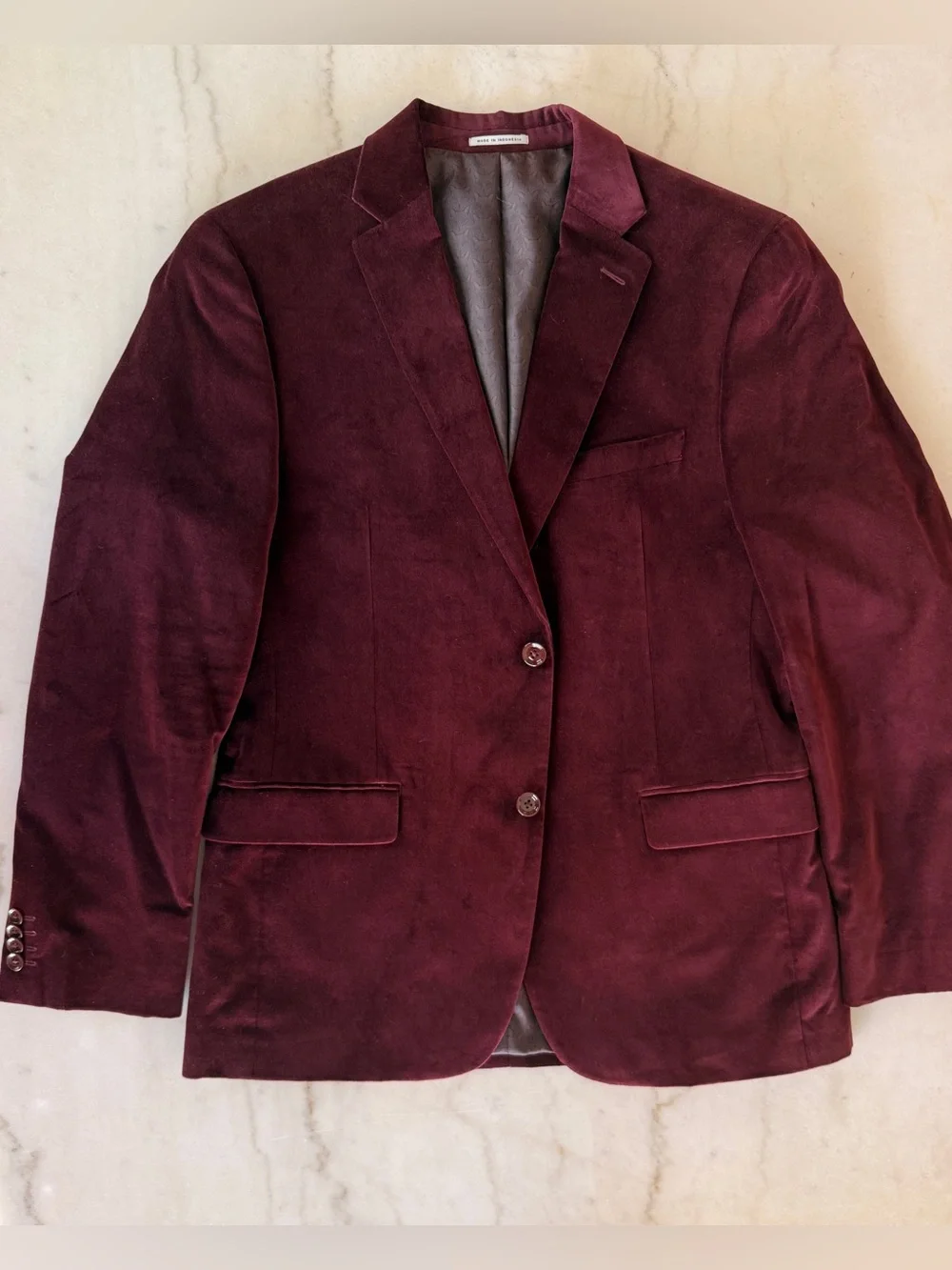 Alfani Men's Velvet Blazer in Burgundy